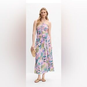 Strapless Mesh Maxi Dress